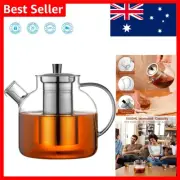 Elegant 1500ml Glass Teapot with Removable Infuser, Stovetop Safe for Tea Lovers