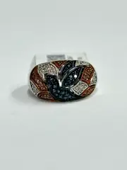 Bella Luce Ring Blue Velvet Champagne and White Diamond Sterling Silver Dome