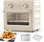 Air Fryer Oven, 18L Electric Oven with Double Knob, Viewing Window, 360° Thermodynamic Cycle, Adjustable Temperature, Timer, 1200W Household Toaster for Tarts, Chicken Wings