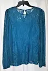 Michael Kors Teal Lace Shirt Removable Tank Liner Womens Sz L New + Tags SALE!!