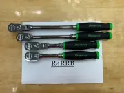 Snap-on Tools USA NEW 4PC 3/8 Drive GREEN Soft Grip Flex & Fixed Ratchet Lot Set