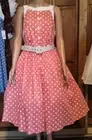 Unique Vintage Peach & White Polkadot Maxine Swing Dress SIZE 2X/18 NWT