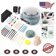 Mini Pottery Wheel Kit with 24 Tools & Paint Set - Perfect for Beginners