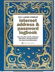 Celestial Large-Format Internet Address & Password Logbook (removable cover band for security)