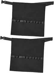 HAPINARY 2pcs Waist Hair Stylist Apron with Pockets Classic Black Half Body Barber Tool Holder Lightweight Hairdressing Tool Bag for Salon and Mobile