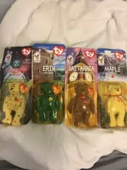 ty beanie babies 1997/1998 rare Glory, Erin, Britannia, Maple unopened