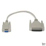 1FT Serial RS-232 DB25 25-Pin Male to DB9 9-Pin Female AT Modem Molded Cable