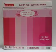 Craft Smart Textured Cardstock Paper Pad 12" x 12" SWEET BERRY solid color pinks