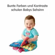 LAMAZE Classic Discovery Soft Book, Baby Books from Birth with Clip on Pram, Tex