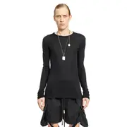 [ANN DEMEULEMEESTER] Greg Long Sleeve T-Shirt in Viscose Cotton Rib Black