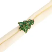 World Market Christmas Tree Beaded Christmas Napkin Rings - Set of 4