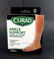 CURAD Ankle Support Compression Support Elastic Pull Over with Open Heel - NIB