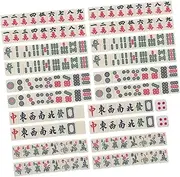 LOPUNER Mahjong Game Set Travel Mini Mahjong Tiles for Camping and Social Gatherings