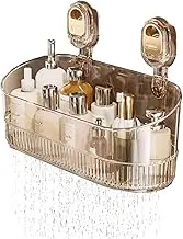 SonoYU Vacuum Shower Caddy Suction Cup Shelf,2025 New No-Drilling Removable Waterproof Bathroom Organizer Rack, Hanging Wall Shower Organizer for Shampoo Conditioner Razors Soap (Transparent Gold)