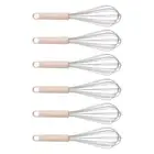 6x Porto Zest Stainless Steel 30cm Whisk Food Baking Beater/Mixer Utensil