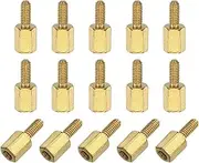 sourcing map 15Pcs Male to Female Thread Spacer Screws, M2.5 x 6mm + 6mm Brass Hex Standoff Screws PCB Motherboard for Drone Quadcopter, Computer and Circuit Board