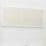 NNEVL Bathroom Mirror High Gloss White 80x1.5x37 cm Chipboard