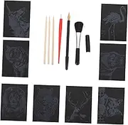 1 Set Scratch Painting Animal Designs with Scratch Tools for Creative Fun Mess Art Activities for Parties and Family