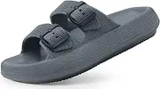 [Weweya] Sandals for Women and Men - Pillow Slippers - Double Buckle Adjustable Slides - EVA Flat Sandals