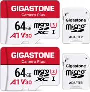Gigastone 64GB 2-Pack Micro SD Card, Camera Plus, MicroSDXC Memory Card for W...