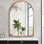 HLFMVWE Arch Bathroom Mirror, Metal Frame Vanity Mirror, Chest of Drawers Mirror, Arch Decorative Mirror for Living Room, Bedroom, Entrance, Coat 30 x 40 cm