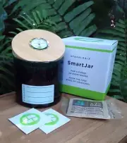 Stashlogix Smart Jar Large UV GLASS Airtight Lid w/ Sensor Tobacco Spice Herbs