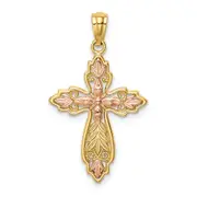 14k Two-tone Gold Two-tone Gold Cross Pendant