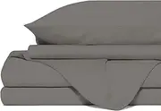 Royal Comfort Sheet Set 1500TC Cotton Blend Breathable Luxurious Ultra Soft Wrinkle Resistant, 1 x Flat Sheet, 1 x Fitted Sheet, 2 x Pillowcases (4 Pcs, King, Stone)