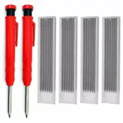 Carpenter Pencils Construction Pencils with Sharpener and Leads Mechanical 2Pcs