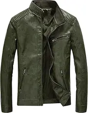 [Fairylinks] Leather Jacket Men Lightweight Bomber Jackets and Coats
