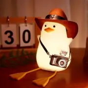 Duck Night Light for Kids - Squishy Touch, Rechargeable, Dimmer, Cowboy Duck ...