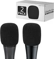 Geekria for Creators Foam Windscreen Compatible with Sennheiser E 935, E 945, E 835, E 845-S Microphone Antipop Foam Cover, Mic Wind Cover, Sponge Foam Filter (Black / 2 Pack)