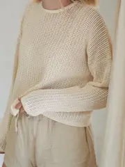 CROPPED PULLOVER - CREAM (WOMEN'S)