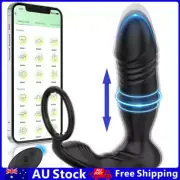 Thrusting Anal Vibrator Cock Ring Butt Plug APP Remote Prostate Massager Sex Toy