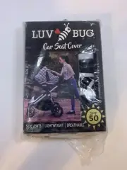 Luv Bug Car Seat Cover, black/white LOVE pattern, NIB