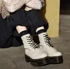 Last One! BNWT Dr. Martens Women's Audrick Chelsea Boots Cobblestone Nappa Grey