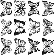 Temporary Tattoos,Butterfly HC-BB-852,Butterfly Tattoos,Lasts 1-2 Weeks,Resilience,Water-Resistant,Real Tattoo Look,18 x 11 cm