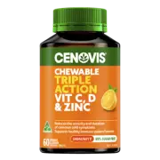 Cenovis Chewable Triple Action Vit C Vit D & Zinc 60 Tablets Immunity Sugar Free