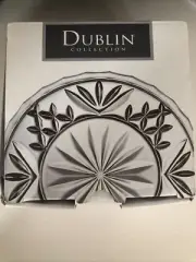 Set of 4 Godinger Crystal Dublin Coasters Bar Table For Tea Coffee Serving Item