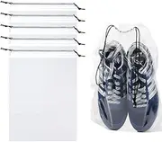 [Yiyuanhe] 5 Pieces Transparent Shoe Bags for Travel,Waterproof Dustproof Shoes Storage Organizers Pouch with Drawstring Rope for Men Women