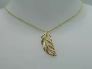 Welsh Clogau 9ct Yellow Gold Debutante Feather Tourmaline Pendant