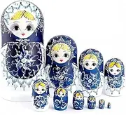 Stacking Toy 10 Blue and White Matryoshka Dolls Stackable Stacking Dolls Stacking Dolls Cute Goldilocks for Kids Valentine's Day Gift
