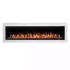 Concerto 1500W 72 Inch Electric Fireplace Insert with Horizon White Mantel Suite