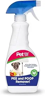 Pet Your Pet Pee and Poop Remover – All-in-One Pet Stain and Odor Remover with Plant-Derived Ingredients – Stain and Odor Removers for Upholstery, Carpets, Leather & Hard Floors