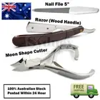 Set of 3 Podiatry Nail Clipper Cutter Nail File Trimmer & Straight Cut Razor