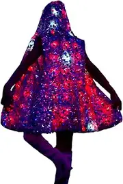 [YNYW] Unisex Colorful Sequins LED Gilet Light-Up Galaxy Vest for Mens Womens Girls Different Color Multicolor Lights Costumes