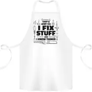 I Fix Stuff Funny Handyman Tradesman DIY Cotton Apron 100% Organic