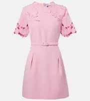 [Leo Lin] Leo Lin Aurelie floral-appliqué minidress UK 12 turquoise