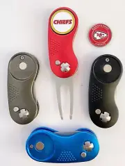 2 Prong Switchblade GOLF DIVOT REPAIR TOOL Blue + Ballmark KANSAS CITY Chiefs