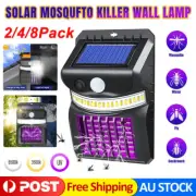 2/4/8 PACK Solar Mosquito Zapper Killer Wall Lamp Bug Zapper Fly Insect Repeller